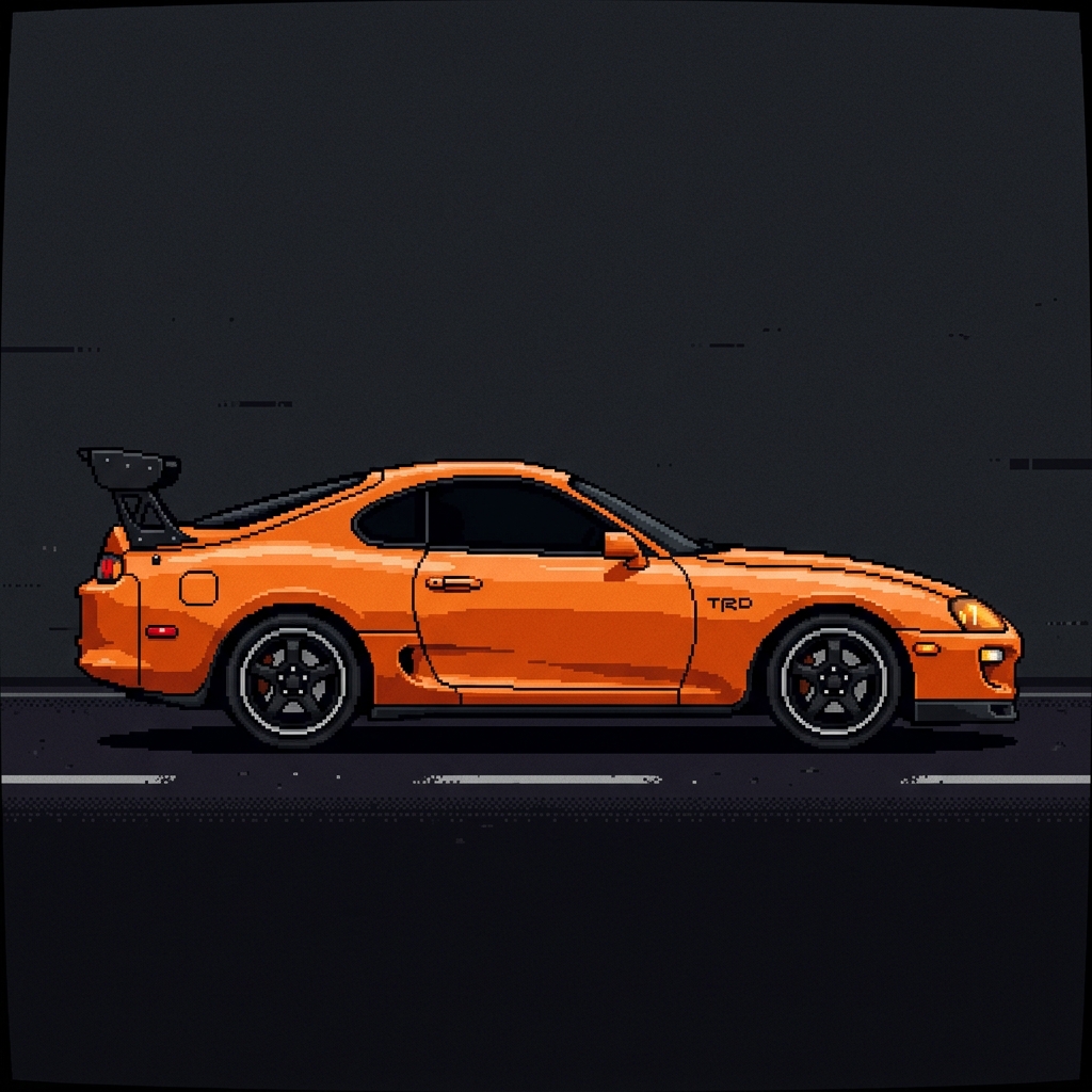 Toyota Supra MK4 Pixel Art